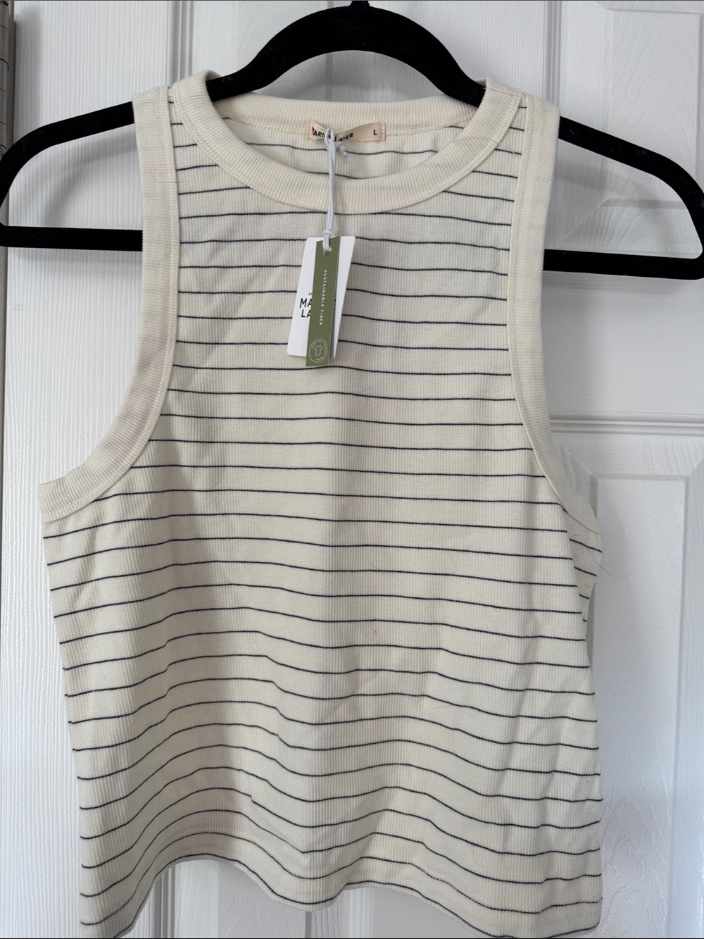 Marine layer Lexi Rib sun-in high neck crop tank